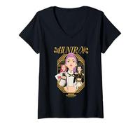 Donna KPOP Demon Hunters Huntrix Golden Frame Maglietta con Collo a V