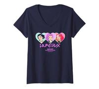 Donna KPOP Demon Hunters Huntrix Hearts Maglietta con Collo a V