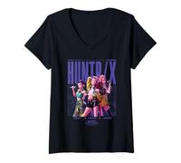 Donna KPOP Demon Hunters Huntrix Honmoon World Tour Poster Maglietta con Collo a V