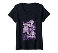 Donna KPOP Demon Hunters Huntrix Huntr/X Manga Panels Trio Maglietta con Collo a V