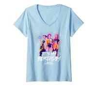 Donna KPOP Demon Hunters Huntrix It's My Birthday Group Maglietta con Collo a V