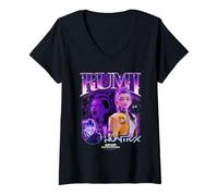 Donna KPOP Demon Hunters Rumi Bootleg Ufficialmente Autorizzato Maglietta con Collo a V