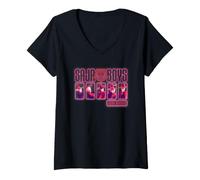 Donna KPOP Demon Hunters Saja Boys Glowing Lights Group Maglietta con Collo a V