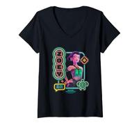 Donna KPOP Demon Hunters Zoey Glowing Lights Maglietta con Collo a V