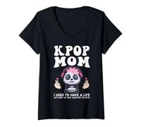 Donna KPop Mom Sono solo dipendente da KPop KPop Mom Maglietta con Collo a V