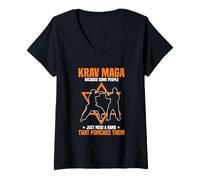 Donna Krav Maga perché Alcune Persone Hanno Solo Bisogno di Una Mano Maglietta con Collo a V