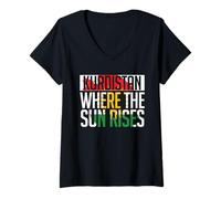 Donna Kurdistan Where The Sun Rises Curdo Curdi Maglietta con Collo a V