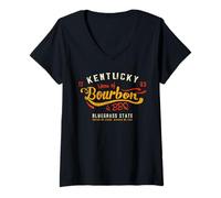 Donna KY Bluegrass State - Kentucky Bourbon & BBQ Maglietta con Collo a V
