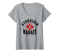 Donna Kyokushin Karate Do Arti Marziali Giappone Tokyo Maglietta con Collo a V