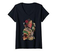 Donna La Adelita Mexicans Revolution Soldier patriots Chicana Maglietta con Collo a V