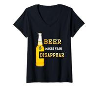 Donna La Birra Fa sparire la Paura Maglietta con Collo a V