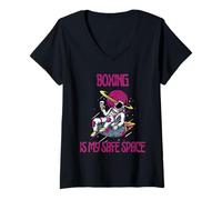 Donna La boxe è il mio spazio sicuro, Astronauta Maglietta con Collo a V
