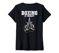 Donna La Boxe è Terapia Maglietta con Collo a V