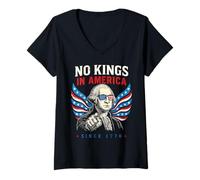 Donna La camicia non esiste in America dal 1776 Washington Bandiera degli Stati Uniti Maglietta con Collo a V