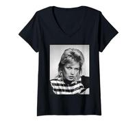 Donna La cantante a Scacchi Kim Wilde di Allan Ballard Maglietta con Collo a V
