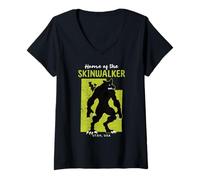 Donna La casa degli Skinwalker Utah State American Cryptid Funny Maglietta con Collo a V