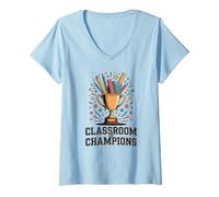 Donna La classe dei campioni: design educativo e motivazionale Maglietta con Collo a V