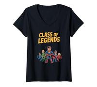 Donna La classe delle leggende dei bambini supereroi Maglietta con Collo a V