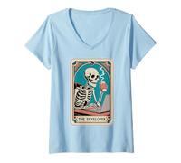 Donna La codifica dell'ingegnere del Software del Programmatore della Carta dei tarocchi dello sviluppatore Maglietta con Collo a V