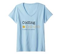 Donna La codifica ha funzionato sul Mio Umorismo Programmatore Macchina Maglietta con Collo a V