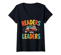 Donna La Conoscenza è Potere Quote I Lettori Sono i Leader motivazionali Maglietta con Collo a V