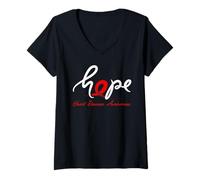 Donna La consapevolezza delle malattie cardiache Diventa Rossa a febbraio Salute Cuore Rosso Maglietta con Collo a V