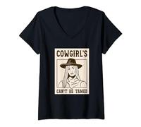 Donna La cowgirl non può essere domata Maglietta con Collo a V