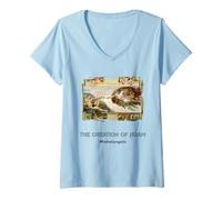 Donna La creazione di Adamo Maglietta con Collo a V