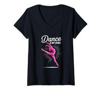 Donna La danza è il mio sport Maglietta con Collo a V