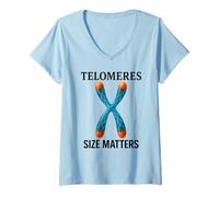 Donna La Dimensione della Lunghezza dei telomeri è Importante Genetica del Dna Cellule mitocondri Maglietta con Collo a V