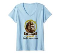 Donna La Forza Parla più Forte delle Parole Maglietta con Collo a V