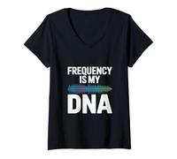 Donna La frequenza è il mio ingegnere audio del DNA Maglietta con Collo a V