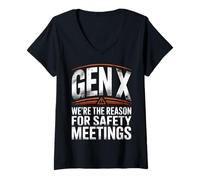 Donna La Gen X è Stata la Ragione delle riunioni di Sicurezza Maglietta con Collo a V