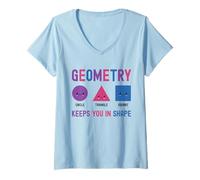 Donna La geometria ti mantiene in forma scherzi divertenti per la scuola per i bambini Maglietta con Collo a V