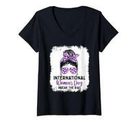 Donna La Giornata Internazionale della Donna rompe Il pregiudi Maglietta con Collo a V