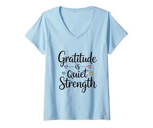 Donna La gratitudine è Una Forza silenziosa Maglietta con Collo a V
