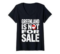 Donna La Groenlandia Non è in Vendita Maglietta con Collo a V