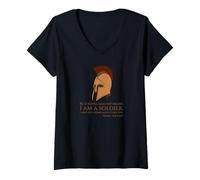 Donna La Guerra di Troia dell'Iliade - Citazione Greca arcaica - Motivazionale Maglietta con Collo a V