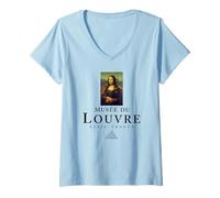 Donna La Joconde (Monna Lisa) Musée du Louvre Maglietta con Collo a V