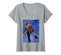 Donna LA Lakers Shaquille O'Neal NBA Pallacanestro di Michael Grecco Maglietta con Collo a V