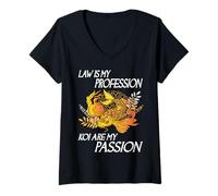 Donna La Legge è la mia Professione Koi Sono la mia Passione Funny Koi Keeper Maglietta con Collo a V