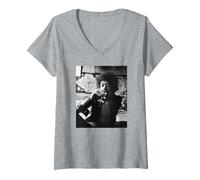 Donna La Leggenda della Chitarra Jimi Hendrix Purple Haze al Mayfair Flat 1969 Maglietta con Collo a V