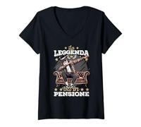 Donna La Leggenda va in Pensione Pensionamento Pensionato Pensione Maglietta con Collo a V