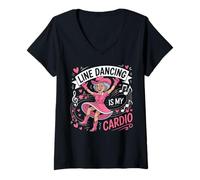 Donna La Line Dance è la mia Line Dance Cardio per Le Donne Maglietta con Collo a V