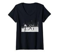 Donna La Lotta Boxe Muhammad Ali Joe Frazier atterra Gancio Sinistro Maglietta con Collo a V
