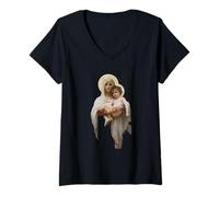Donna La Madonna delle Rose - William-Adolphe Bouguereau | Data Maglietta con Collo a V