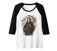Donna La Mamma di Halloween Che sarà Incinta Rivela la Madre scheletrata Maglia con Maniche Raglan