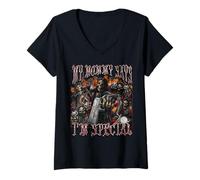Donna La mamma dice che sono speciale Funny Hard Skeleton Meme Bootleg Maglietta con Collo a V