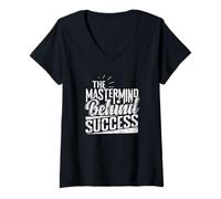 Donna La Mente Dietro Il Successo Maglietta con Collo a V