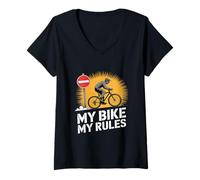 Donna La mia bici Le mie regole Bike Pendolarismo Maglietta con Collo a V